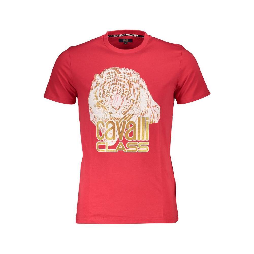 Cavalli Class Red Cotton Men TShirt CA-36904-L