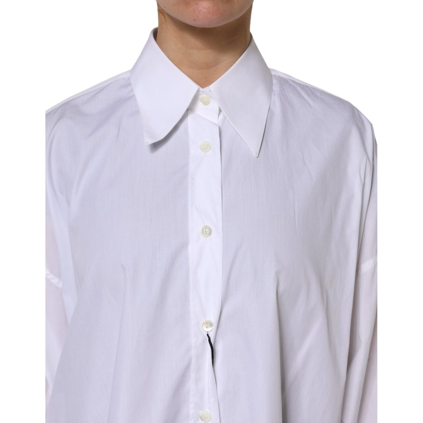 Dolce & Gabbana White Cotton Collared Shirt Long Sleeve Top TSH906738-46