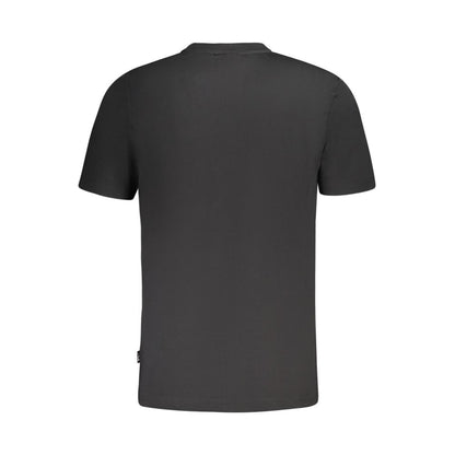 Fila Black Cotton Men T-Shirt with graphic print, rear view showcasing sleek design and premium material quality.