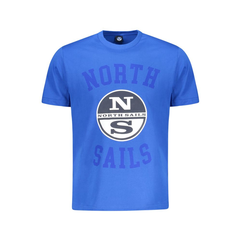 Alt Tag: North Sails Blue Cotton Men T-Shirt with bold front logo and crew neck design