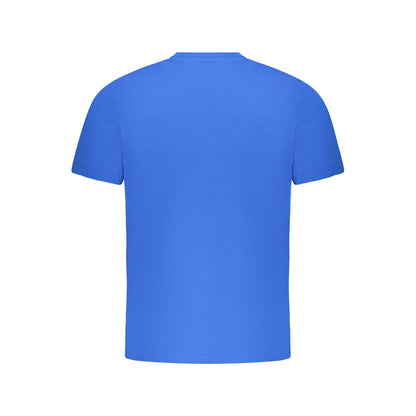 Back view of North Sails Blue Cotton Men T-Shirt showcasing classic design in rich blue color.