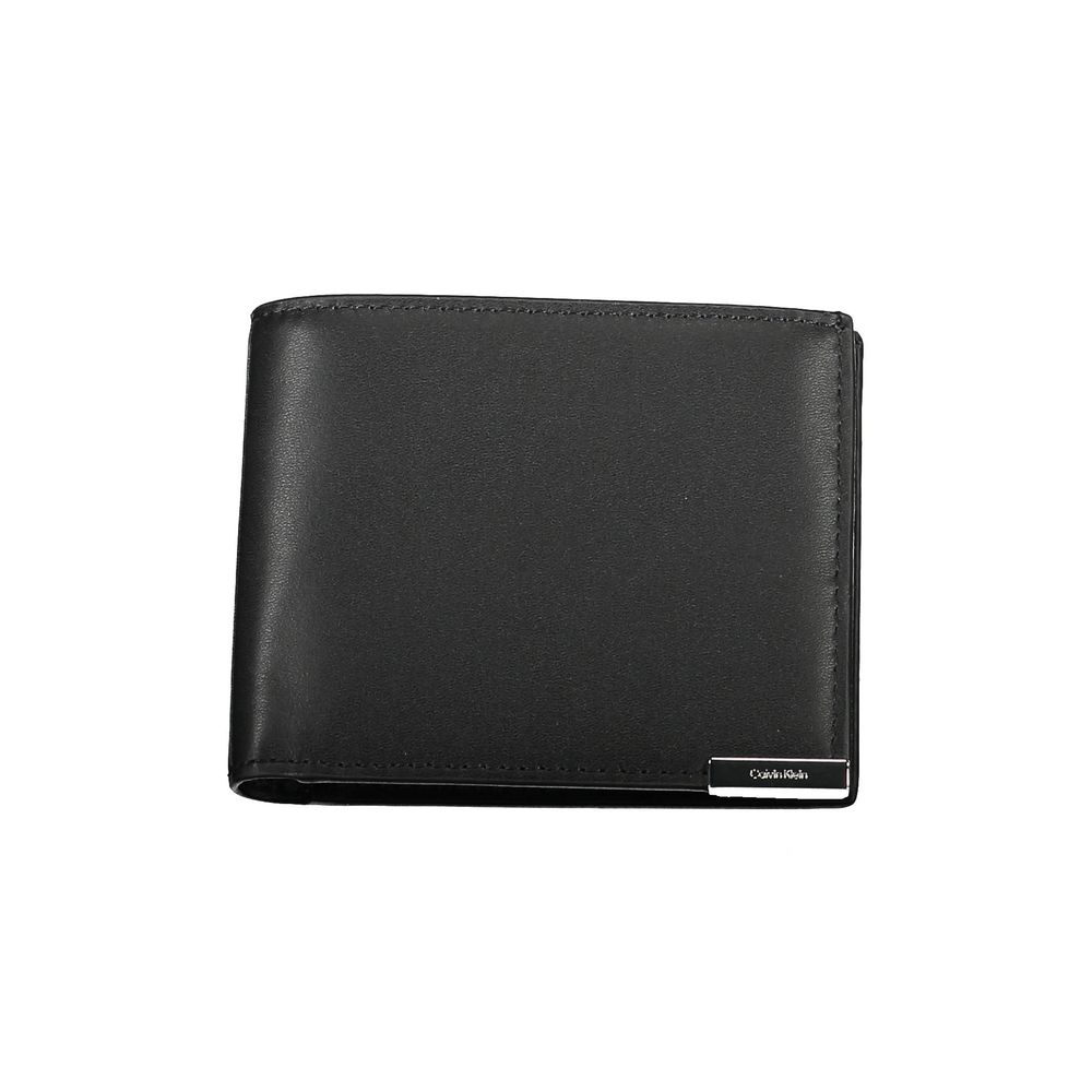 Calvin Klein Black Polyethylene Men Wallet with RFID blocking and dual compartments, ideal for modern men valuing style and security.