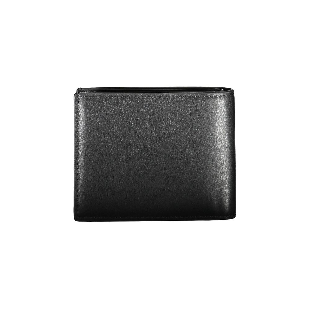 Calvin Klein Black Polyethylene Men Wallet with RFID technology, dual compartments, and coin purse for modern style and security.