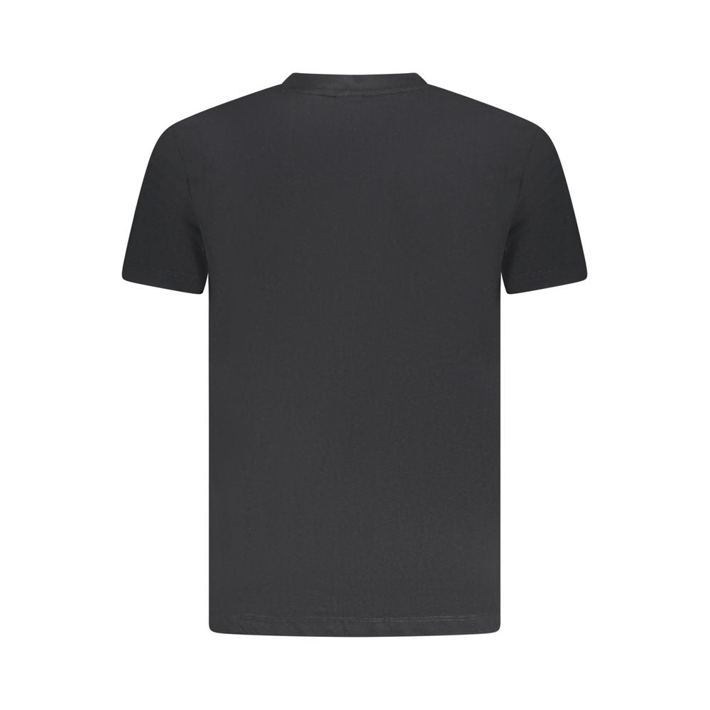 Armata Di Mare Black Cotton Men T-Shirt with crew neck, short sleeves, iconic logo, and striking print, rear view