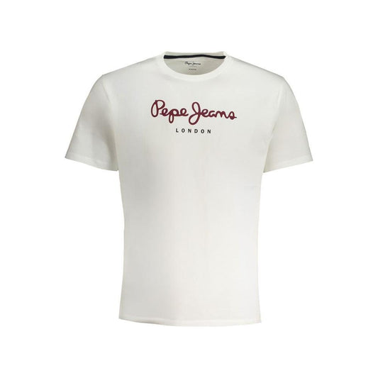 Pepe Jeans White Cotton T-Shirt PE-31359-XL