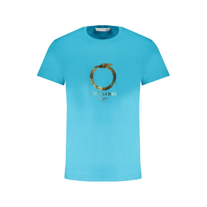 Trussardi Light Blue Cotton Men TShirt