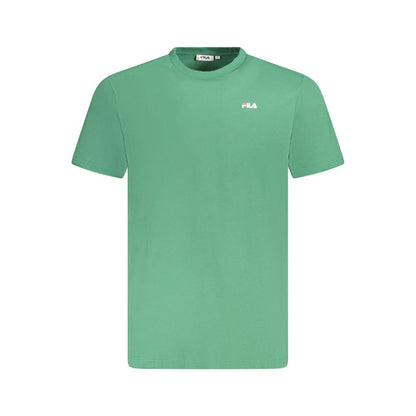 Fila Green Cotton Men T-Shirt with iconic logo in bold contemporary design.