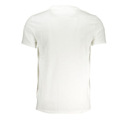 Back view of Timberland White Cotton Men T-Shirt showing slim-fit design in white cotton.