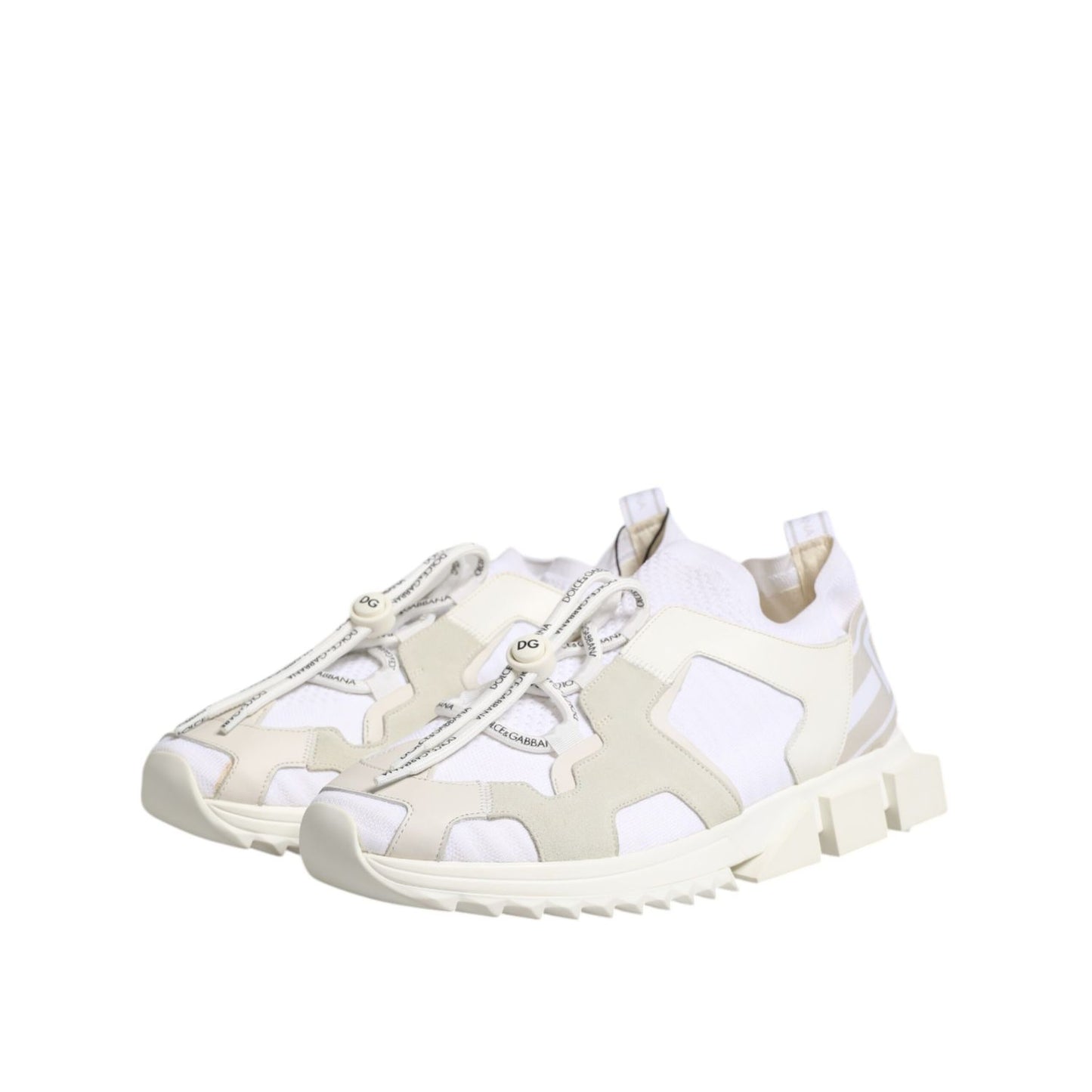 Dolce & Gabbana White Mesh Sorrento Trekking Sneakers Shoes