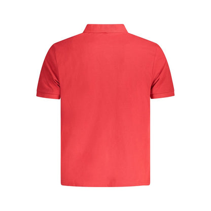 North Sails Red Cotton Men Polo Shirt with classic short sleeves and breathable fabric