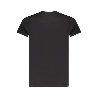 Accademia Militare Black Cotton T-Shirt back view with short sleeves and crew neck