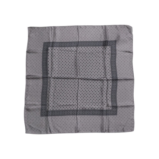 Dolce & Gabbana Gray Polka Dot Silk Square Men Foulard Scarf MS7176