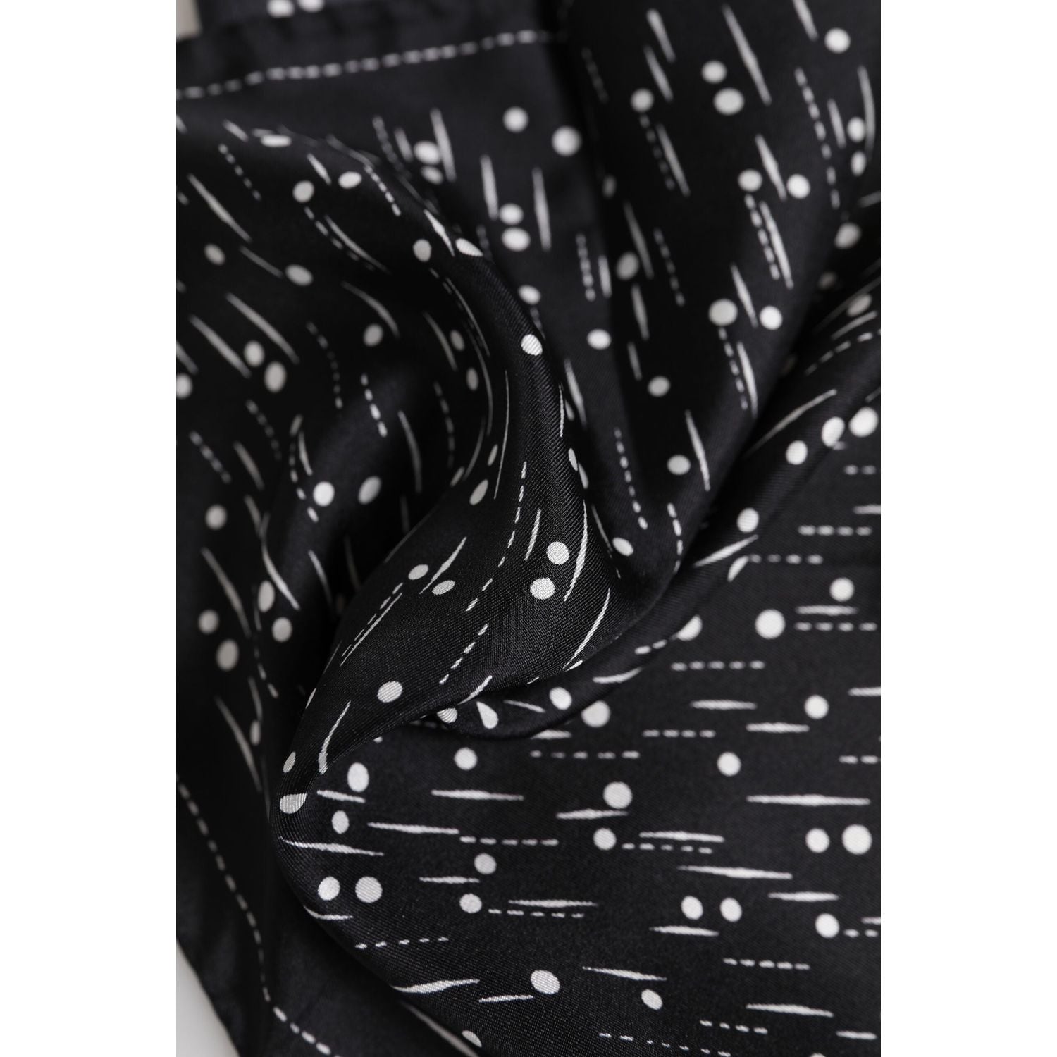 Dolce & Gabbana Black White Printed Square Men Foulard Scarf