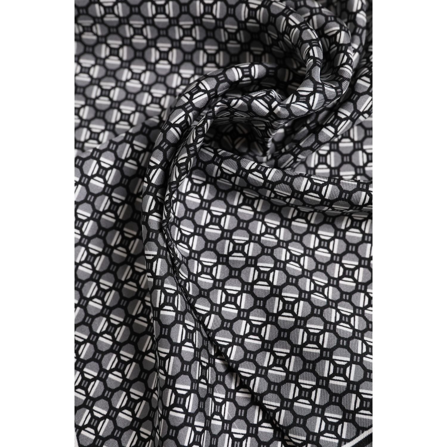 Dolce & Gabbana Black White Patterned Square Foulard Scarf