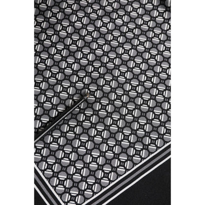 Dolce & Gabbana Black White Patterned Square Foulard Scarf