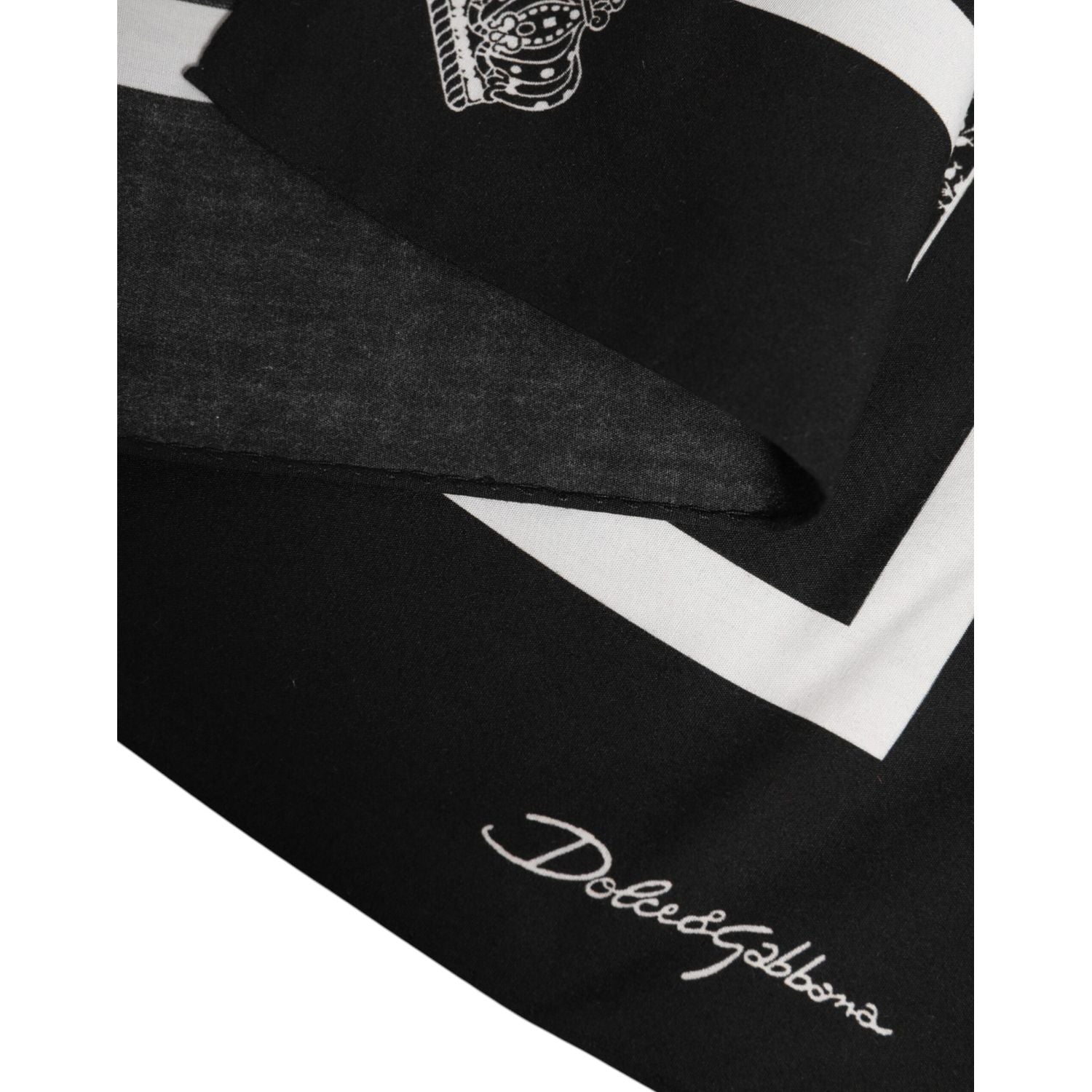 Dolce & Gabbana Black White Printed Square Foulard Scarf