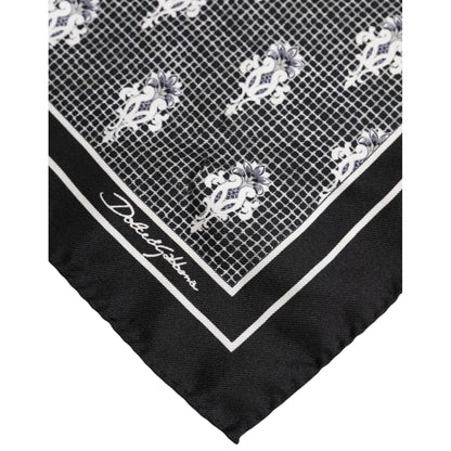 Dolce & Gabbana Black White Printed Square Foulard Scarf