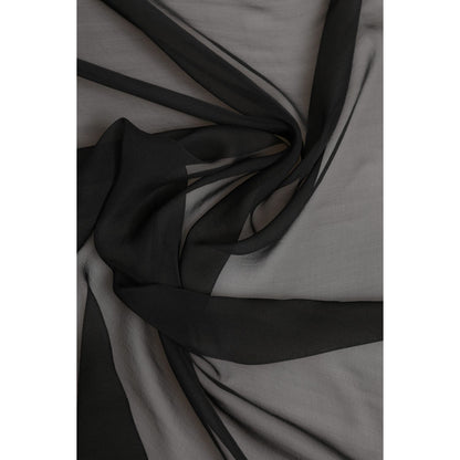 Dolce & Gabbana Gray Black Silk Square Women Foulard Scarf