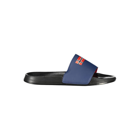 Norway 1963 Black Plastic Mens Sandal with bold print and iconic logo, elevating everyday style with comfort and individualistic flair.