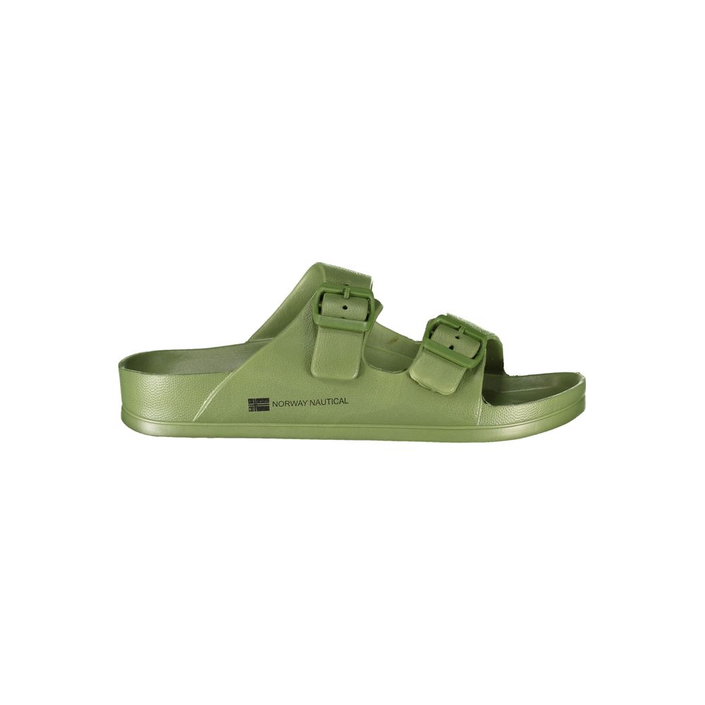 Norway 1963 Green Plastic Men Sandal with two adjustable buckles and iconic logo, perfect blend of chic design and comfort.