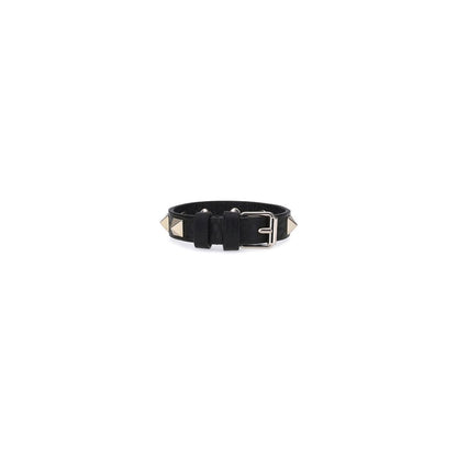 Valentino Garavani Black Calf Leather Bos Taurus Bracelet