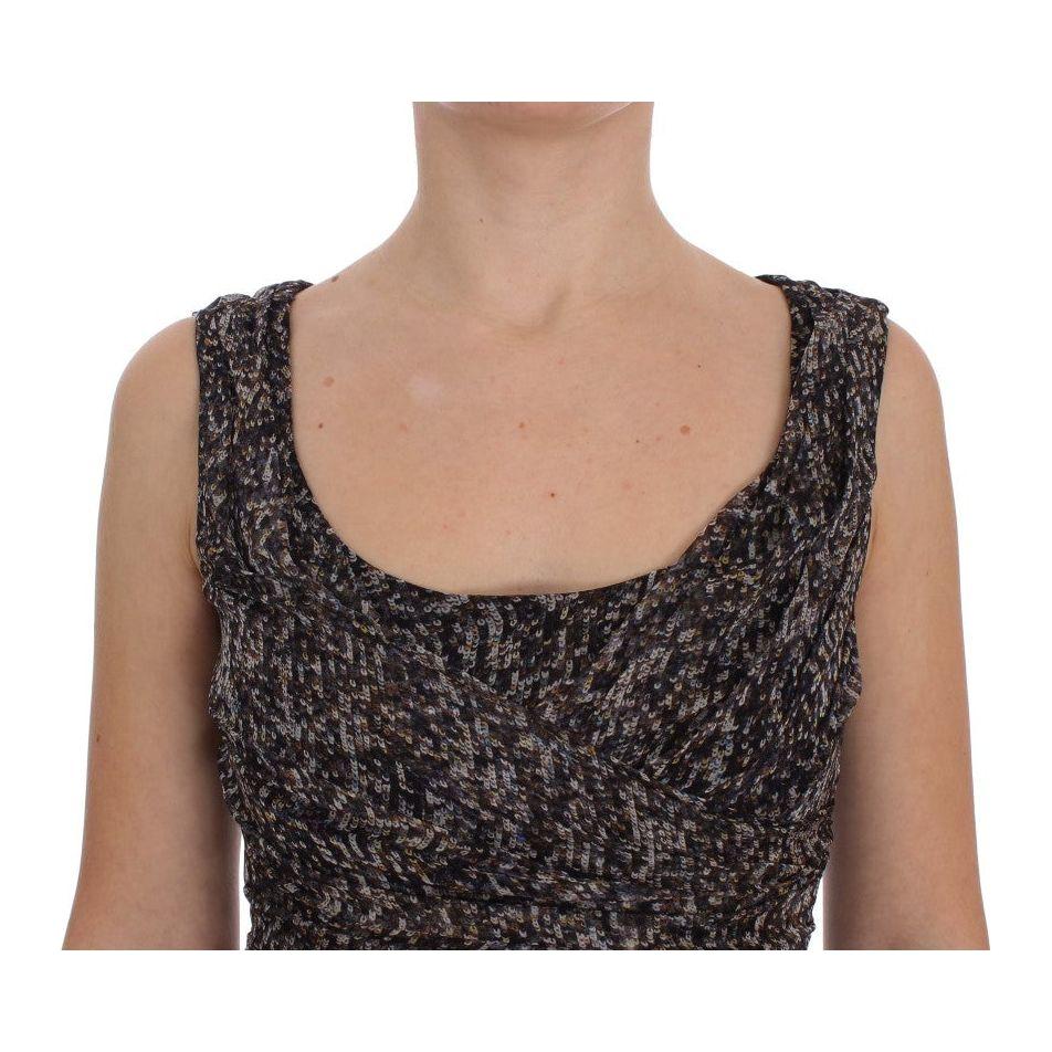 华丽亮片真丝长裙