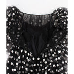Dolce & Gabbana Black White Polka Dotted Ruffled Dress