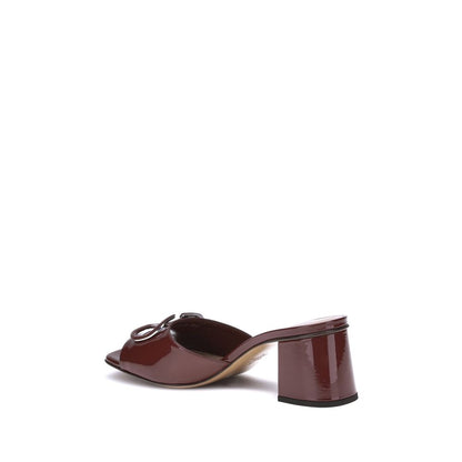 Valentino Garavani Bordeaux Calf Leather Bos Taurus Sandals