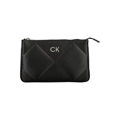 Calvin Klein Black Polyester Handbag with zip closure and CK logo