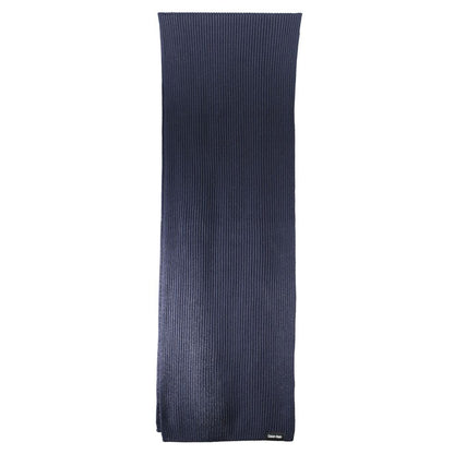 Calvin Klein Blue Cotton Scarf with logo, 30x160 cm, stylish fashion accessory.