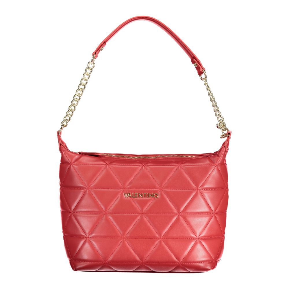 Mario Valentino Red Polyethylene Handbag with chain shoulder handle and zipper closure