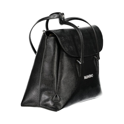 Mario Valentino Black Polyethylene Handbag with handles, strap, laptop compartment, and logo