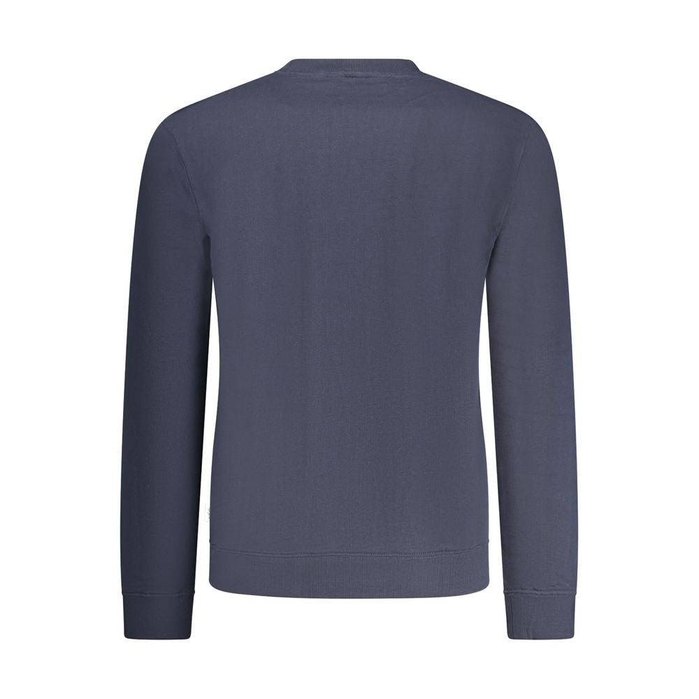 Back view of Pepe Jeans Blue Cotton Men Sweater, showcasing long sleeves and crew neck design.