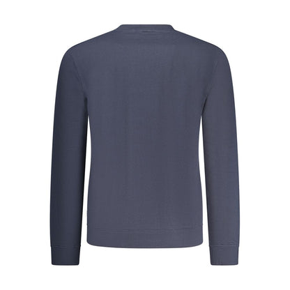 Back view of Pepe Jeans Blue Cotton Men Sweater, showcasing long sleeves and crew neck design.
