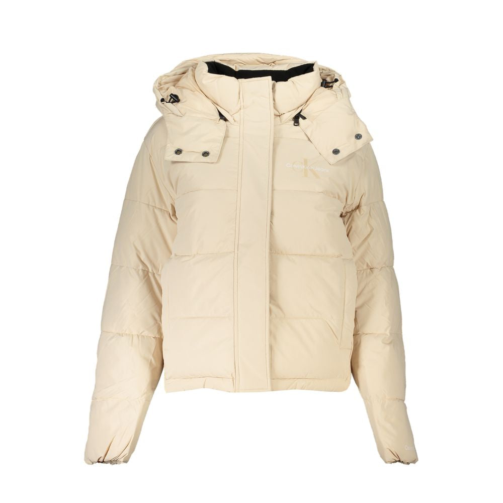 Calvin Klein Beige Polyester Shell Jacket Calvin Klein