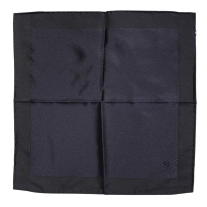 Dolce & Gabbana Dark Blue Silk Square Men Foulard Scarf