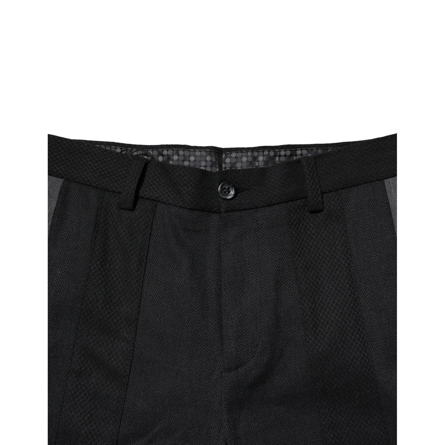 Dolce & Gabbana Black Gray Cotton Tapered Men Pants
