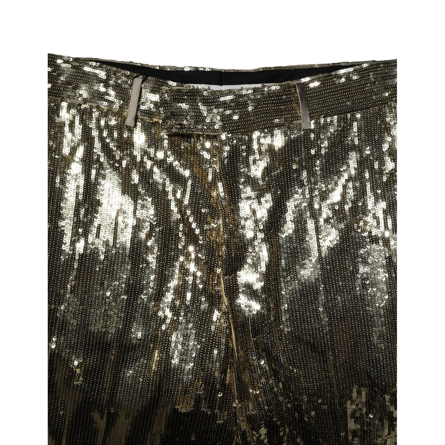 Dolce & Gabbana Gold Sequin Polyester Embellished Bermuda Shorts