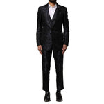 Dolce & Gabbana Black Jacquard 3 Piece Single Breasted Suit KOS2351-46