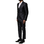 Dolce & Gabbana Black Jacquard 3 Piece Single Breasted Suit KOS2351-46