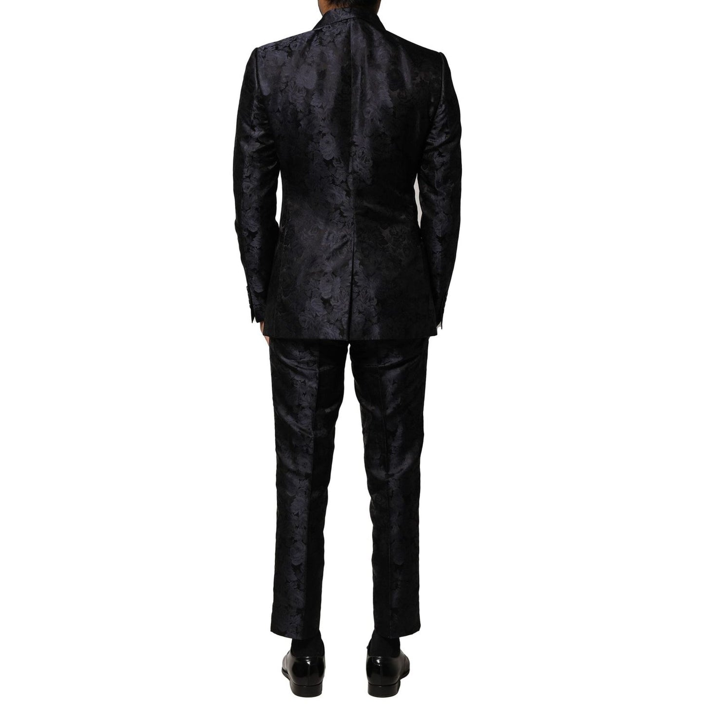 Dolce & Gabbana Black Jacquard 3 Piece Single Breasted Suit KOS2351-46