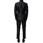 Dolce & Gabbana Black Jacquard 3 Piece Single Breasted Suit KOS2351-46
