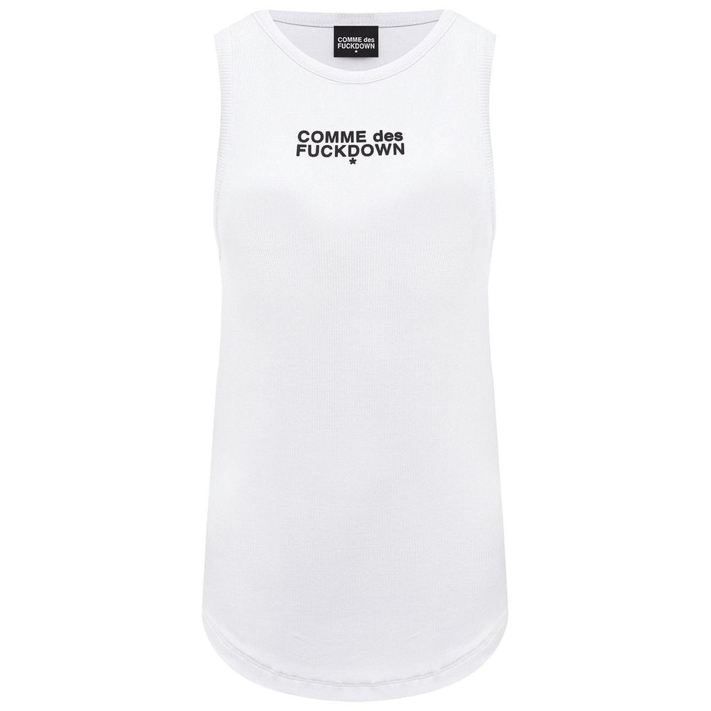 Comme Des Fuckdown White Cotton Women Top