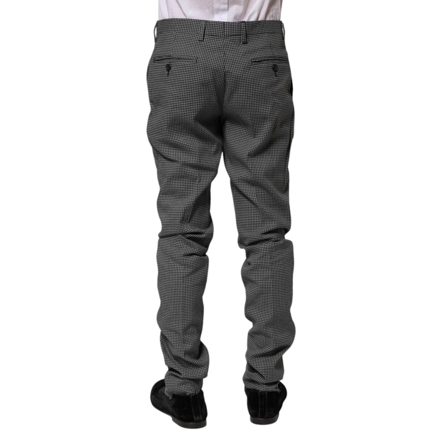 BENCIVENGA Black White Checkered Tapered Dress Pants