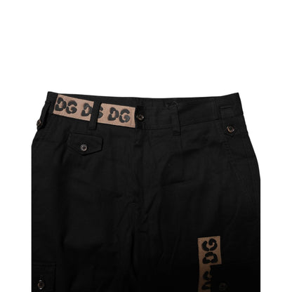 Dolce & Gabbana Black Cotton Cargo Casual Pants