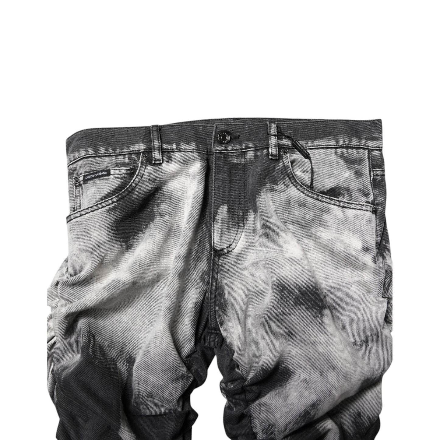 Dolce & Gabbana Black Tie Dye Straight Denim Jeans