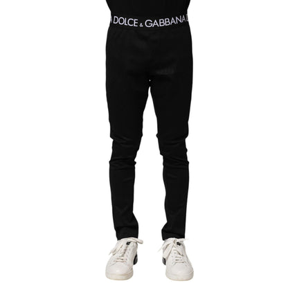 Dolce & Gabbana Black Nylon Skinny Men Jogger Pants