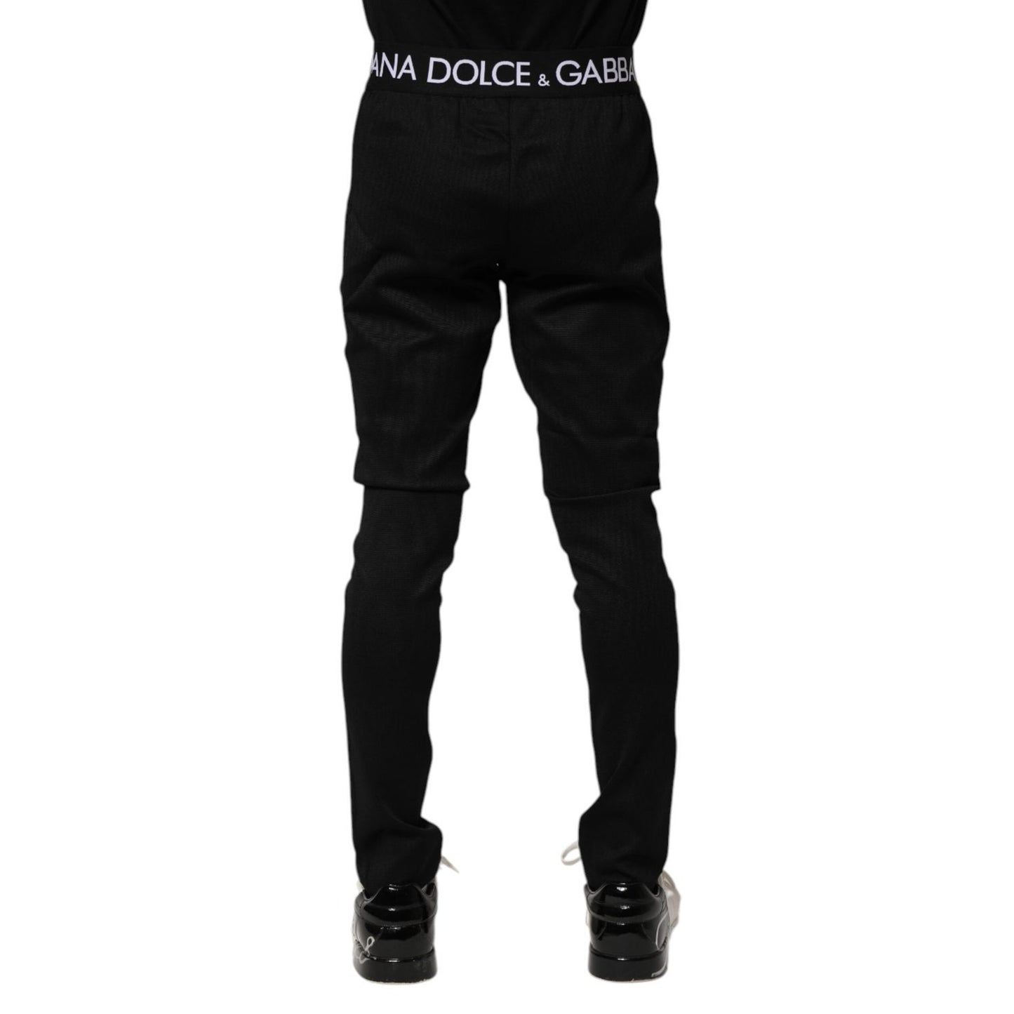 Dolce & Gabbana Black Nylon Skinny Men Jogger Pants