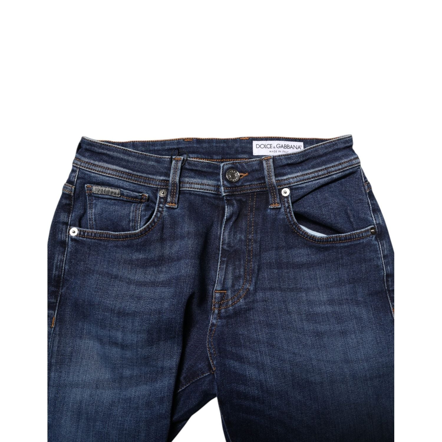 Dolce & Gabbana Dark Blue Cotton Skinny Denim Jeans