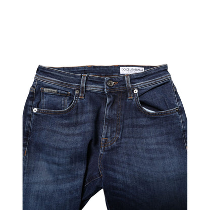 Dolce & Gabbana Dark Blue Cotton Skinny Denim Jeans